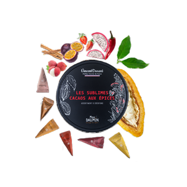 Box of 6 Assortiment :  The sublimes Chocolates with spices and exotic fruits