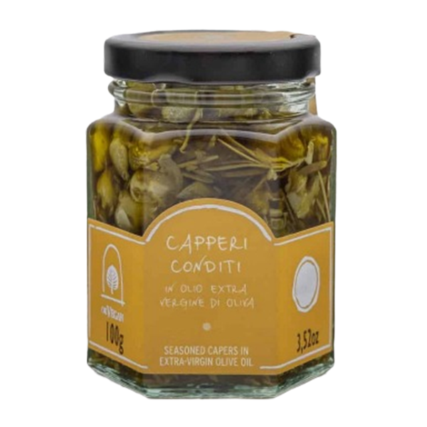 SEASONED CAPERS IN OLIVE OIL
